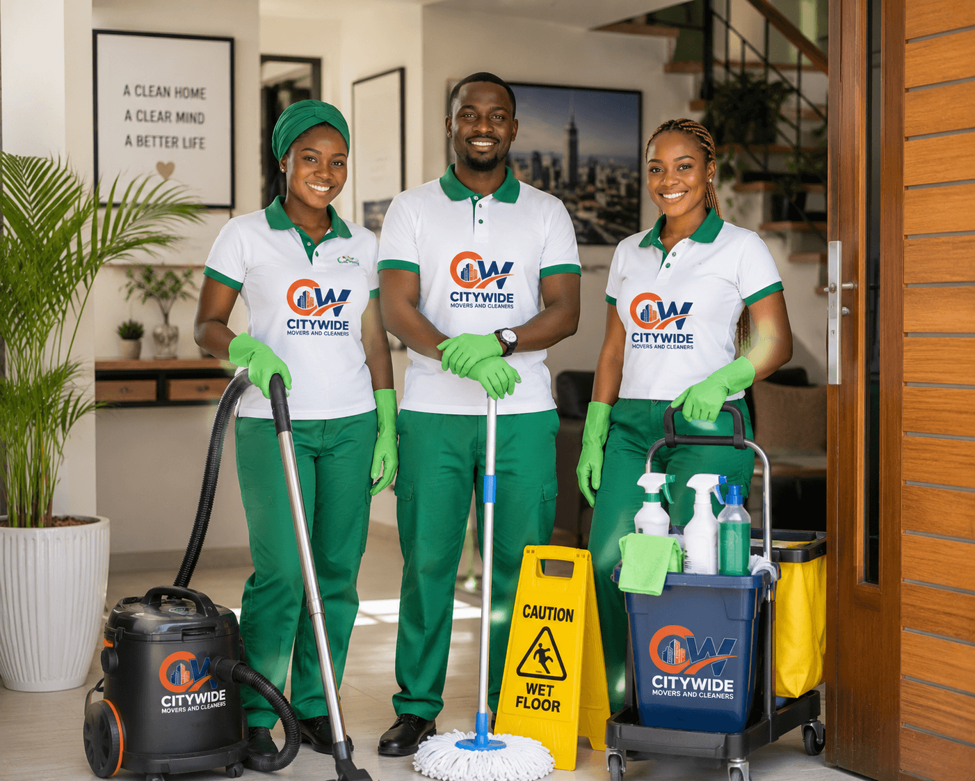 Professional team showing the benefits of hiring a cleaning company in Nairobi
